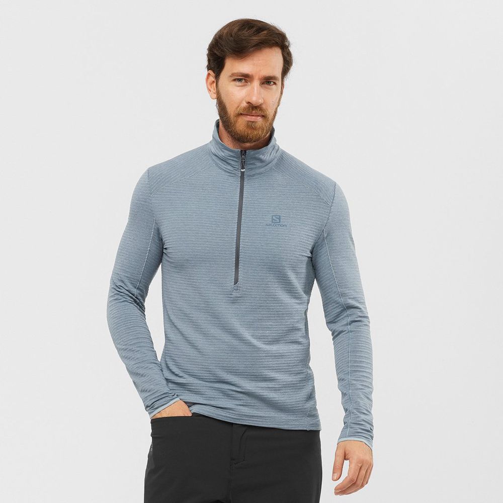 Salomon Mellemlag Herre Blå - OUTLINE HALF ZIP MID (RWIUV-7480)
